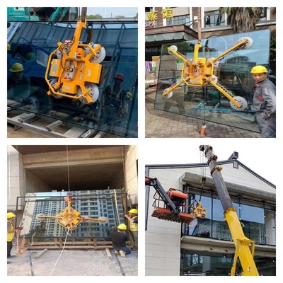 elevador de vidro do vácuo do elevador de vidro elétrico do painel da rotação 400kg com os otários 4pcs