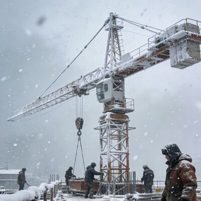 Guindaste de torre personalizada com inclinação 0-0.64rmin e elevação 80 40mmin Projetado para operações de carga pesada