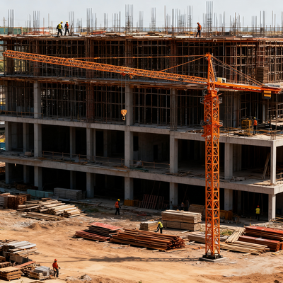 Seção de Mastro Dimensão 2x2x3m Guindaste de Torre de Construção com Altura Livre de 30,1m Projetado para Operações de Carga Pesada