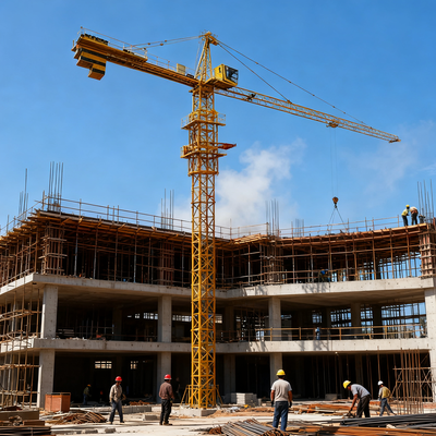Guindaste de Torre Portátil de 40m de Altura com Potência de Motor de 30 KW para Ambientes de Construção Diversos